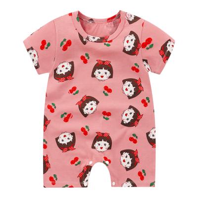 China One-piece cotton baby clothes for men and women baby romper triangle bag short-sleeved fart clothes children's cartoon rising clothes for sale