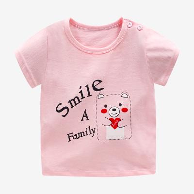 China Children's Breathable Summer Short Sleeve T-shirt Cotton Round Neck Top For Boys And Girls Baby Top Kids Breathable T-shirt for sale