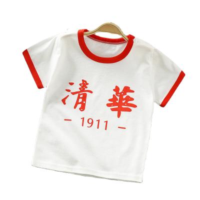 China New boys and girls fashion breathable monograph printed T-shirts for 2021 summer baby cotton T-shirts for children for sale