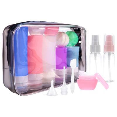 China Portable Silicone Squeeze Lotion Shampoo Cosmetic Tubes Silicone Travel Size Toiletry Bottle Cosmetics Tube Containers Set For Travel for sale