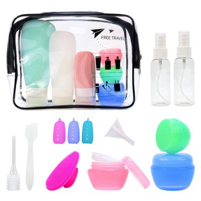 China Refill Portable 4-in-1 TSA Lotion Travel Essentials Squeeze Bottle Silicone Airplane Travel Accessories Bottle Dispenser Kit Set Packaging for sale