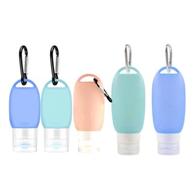 China Silicone Cosmetic Waterproof Hand Sanitize Travel Size Bottle Holder Empty Key Chain Key Chain For Hand Sanitizer With Key Chain Carabiner for sale