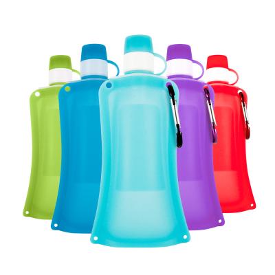 China BPA Free Silicone Water Bottle Folding Viable Leakproof Portable Camping Bottle BPA Free for sale