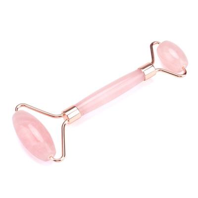 China 2022 Wholesales Natural 100% Rose Quartz Gua Sha Jade Roller for Face Anti Aging for sale