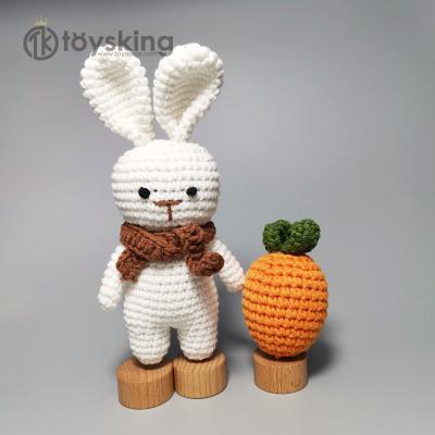 China Handcraft Baby's TK Gifts Newborn Amigurumi Baby Crochet Bunny Toy Gifts with Carrot Rattle Knitted Plant for sale