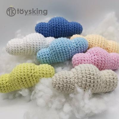 China TK 100% Handcrafted Crochet Colorful Stuffed Clouds Play/Education With Rattle Noise Box Inside For Baby Toys Amigurumi Caring Design for sale