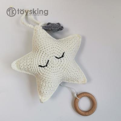 China Milk Cotton TK 100 Manual Crochet Knitting Baby Toys Musical with Pull Music Box, Wooden Teether Ring for Nursery Decoration Star for sale