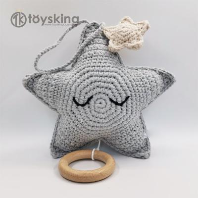 China Milk Cotton TK Hand Knitted Soft Music Toys Kawaii Star Music Box For Baby Stroller Amigurumi Amigurumi Crocheting Bunny Toy Moon for sale