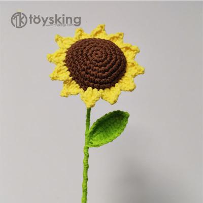 China TK Sunflower 3d yarn crochet handwork artificial flowers for decoration or gifts for household or hotel decorative for sale