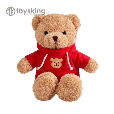 China Custom Plush Toy Cute Teddy Bear Plush Toy in a Hoodie with Logo for sale