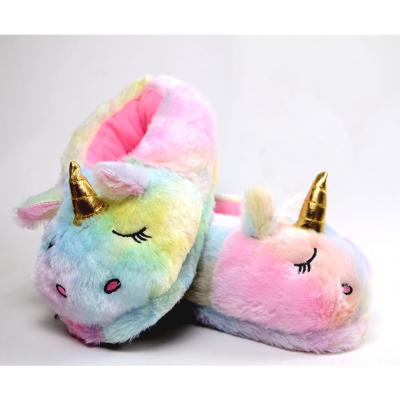 China Cute 3D Unicorn Slippers For Women In New Design Plush Fluffy Plush Toy Stock for sale