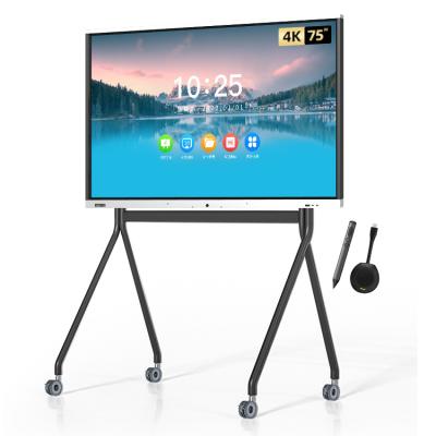 China Writing+Painting+Meeting+Advertizing Interactive 75inch All In One School Classroom Stand 86 Inch Business Teaching Touch Screen Interactive Digital Smart Board for sale