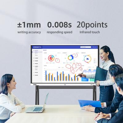 China School Teaching Mobile Stand 65 Inch Interactive Flat Panel Manufraturer 4k Touch Screen for sale