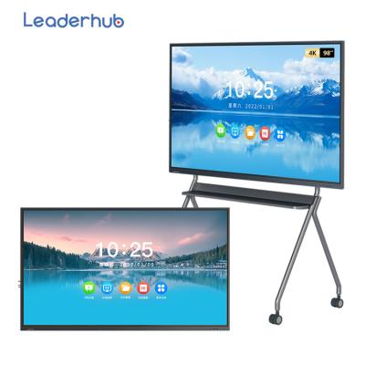 China Wholesale Price Writing+Painting+Meeting+Advertizing Leaderhub 75inch Interactive Touch Screen All On One PC 4k Uhd School Teaching Smart Board for sale