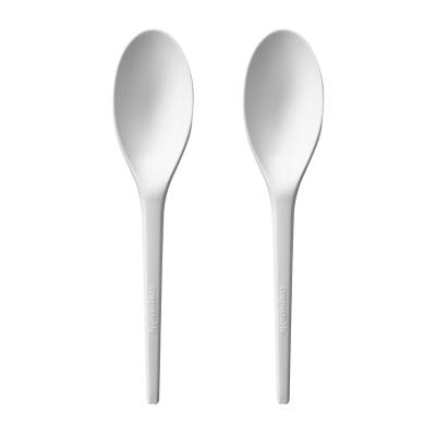 China 100% Biodegradable Compostable Biodegradable PLA Disposable Cutlery PLA Plastic Disposable White Spoon For Supply for sale