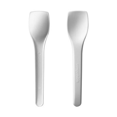 China Factory Direct Wholesale 100% Biodegradable White Biodegradable Spoons For Ice Cream for sale