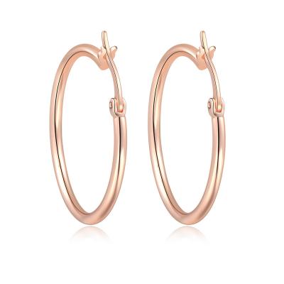 China CLASSIC Korean Fashion Simple Classic Large Circle Earrings Rose Gold Plated Hot Jewelry Women's Earrings Wholesale for sale