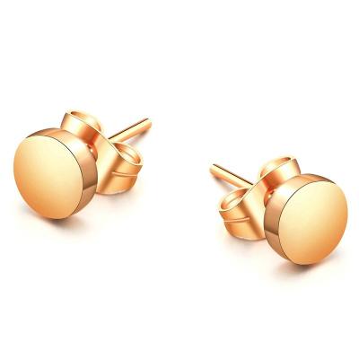 China Best Selling Korean Classic Simple TRENDY Jewelry Button Stud Earrings Gold Plated Round Brass Earrings Wholesale 3 Colors Available for sale