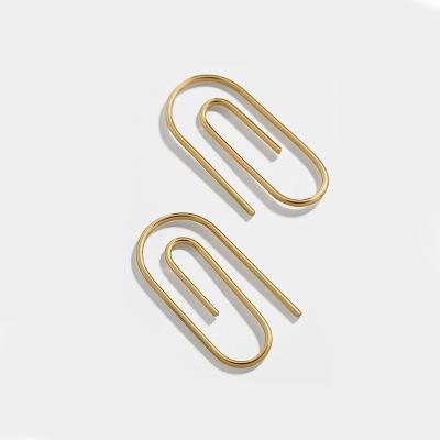 China Fashion CLASSIC Personality Wish Amazon Simple Metal Paper Clip Earrings Wire Jewelry Women for sale