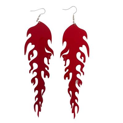 China European and American BOHEMIA club exaggerated long flame earrings personality hip hop acrylic transparent transparent earrings female for sale