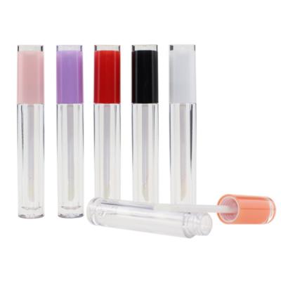 China Multi Colors Custom Rainbow Lip Gloss Cosmetic Empty Bottle Ready To Ship 5ml Lip Gloss Tubes With Magic Wands for sale