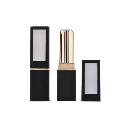 China Luxury Round Lipstick Case With Mirror Gold Lipstick Container Packaging Fancy Square Plastic Lipstick Tube for sale