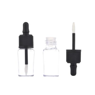 China Custom Nude Empty Packaging 10ml Lip Gloss Tubes Nipple Drop Shape Bottle Lip Gloss Chunky Tube Black for sale