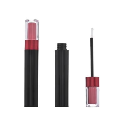 China Round luxury plastic red lipstick tube fashion lip tube lip gloss empty packaging for sale