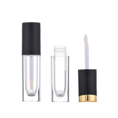 China Wholesale round OEM round base mini lip gloss tkb black lip gloss tube cylinder custom plastic packaging for sale