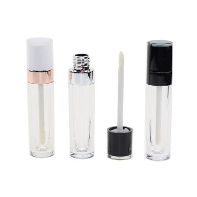 China Low Moq 6ml Gold /rouse Lip Gloss Tubes Black Silver Pink White Round Cap Empty Lip Gloss Tubes Containers With Magic Wands for sale