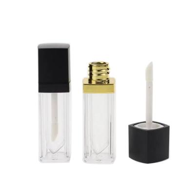 China Cute Empty Sliver Canfeng Middle Square Lip Gloss Chubby Tube Packaging 5ml Gold Lip Gloss Tube Eco-Friendly for sale