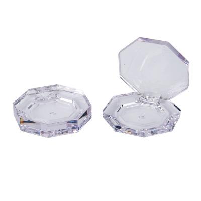 China Clear Single Clear Empty Packaging Container Plastic Eyeshadow Case Diamond Octagon Octagon Shape Eyeshadow Case Jewel for sale