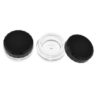 China With window custom cosmetic empty loose powder case loose jar with cap single black loose powder container wholesale for sale