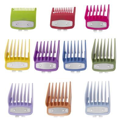 China Durable Phaeton 10 Pack Clipper Guards Cutting Guides Compatible With Wahl Clipper With 1.5-25mm Metal/Color Coded Clip for sale