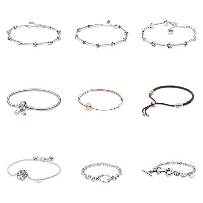 China TRENDY HJ Jewelry Company Wholesale 925 Sterling Silver Bracelets High Quality Bangle Jewelry Set for sale