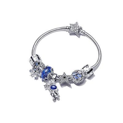 China Original 100% 925 Sterling Silver Star Galaxy Astronaut Hj Jewelry CLASSIC Star Jewelry Pandoradiy Bracelet Set Custom Wholesale for sale