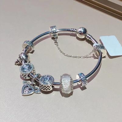 China Original Reproduction 100% 925 Sterling Silver Original Pandoradiy Hj CLASSIC Jewelry Bracelet Set Wholesale Custom Valentine's Day Gift for sale