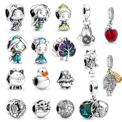 China FASHIONABLE Gift 925 Standard Christmas Bracelet Fashion Jewelry Diy Silver Girly Princess Pendant for sale