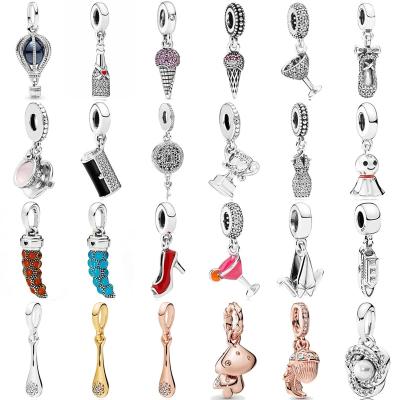 China Ice Cream Cone Air Balloon Clutch Bag Cocktail Glass Pendant Bead 925 Sterling Silver Charms Fit Fashion Bracelet DIY Jewelry for sale