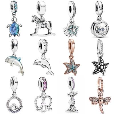 China TRENDY Murano Glass Turtle Dangle Star Shell Pendant Beads Fit The Original Pandoraer 925 Sterling Silver Charm Bracelet by Mossi for sale