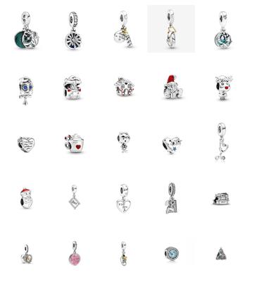 China METALS New Original 2021 Pandora925 Santa Pendant High Gloss Sterling Silver Fits Bracelet String Ornaments for sale