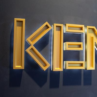 China Buildings Factory Direct Selling Yellow Carved Backlit Led Cafe Metal Letter Shop Signs For Shopping Mall for sale