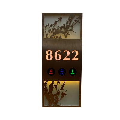 China Hotel Retro Hotel Digital LED Light Electronic Door Plates Room Number Sign for sale