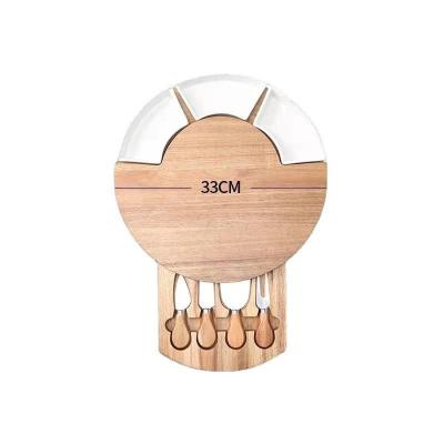 China Wholesale Europe Round Cheese Board With Bamboo Dome Chopper Cheese Board for sale