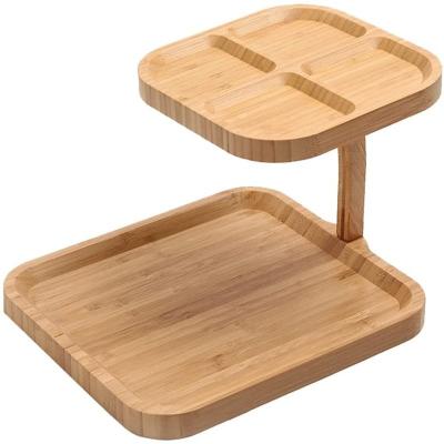 China Fashion Customization Food Tray Compartment Food Tray Ornamental Display Trays Wooden Fruit Food Tray For Show for sale