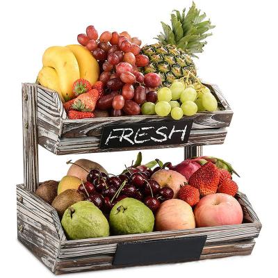 China USA American Country Kitchen Shelf Fruit Vegetable Display Rack Wooden Vegetable Rack for sale