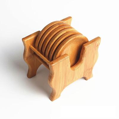 China Europe Factory Products Hot Selling Wooden Coffee Bamboo Pad Coaster Wooden Cup Holder for sale