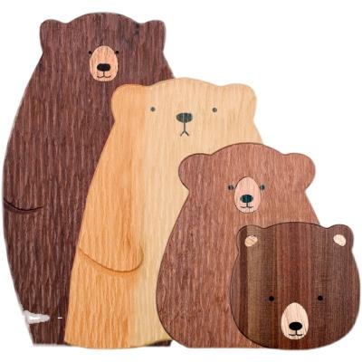 China Hot Selling Japan Products Lovely Wooden Tray Animal Shaped Tray Food Dish Solid Wood Wooden Tray for sale