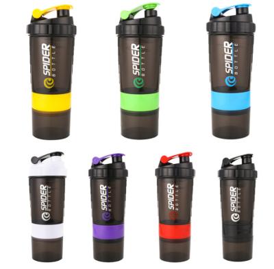 China Sustainable Sports Cup Large Capacity Protein Powder Shake Cup 500ml Three-Floor Gym Brewing Eggnog Cup for sale