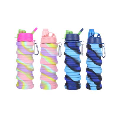 China Sustainable Sports Kettle Camouflage Outdoor Fitness Portable Silicone Cup for sale